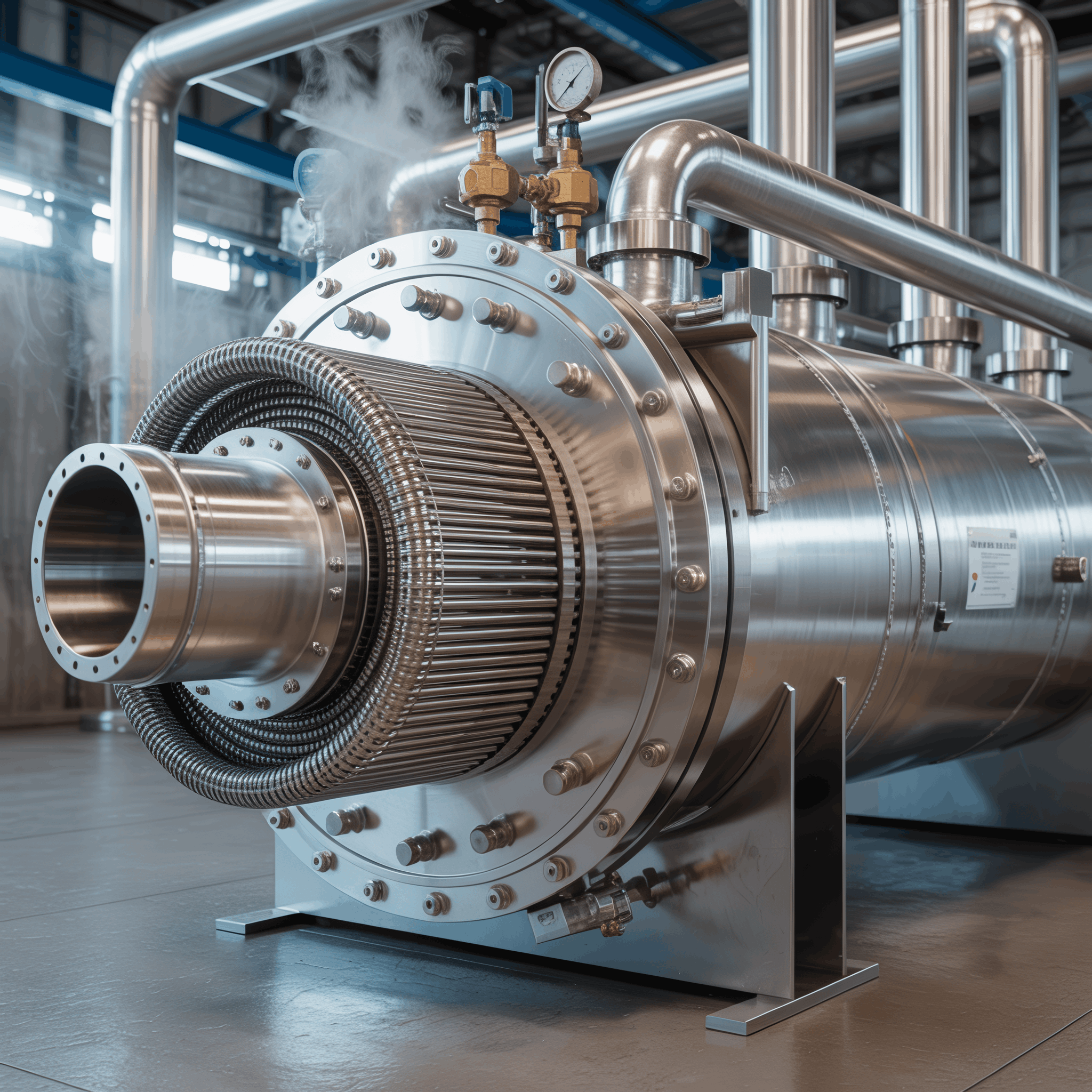 PED and ASME certified shell and tube heat exchanger assembly with carbon steel shell and stainless steel tube bundle